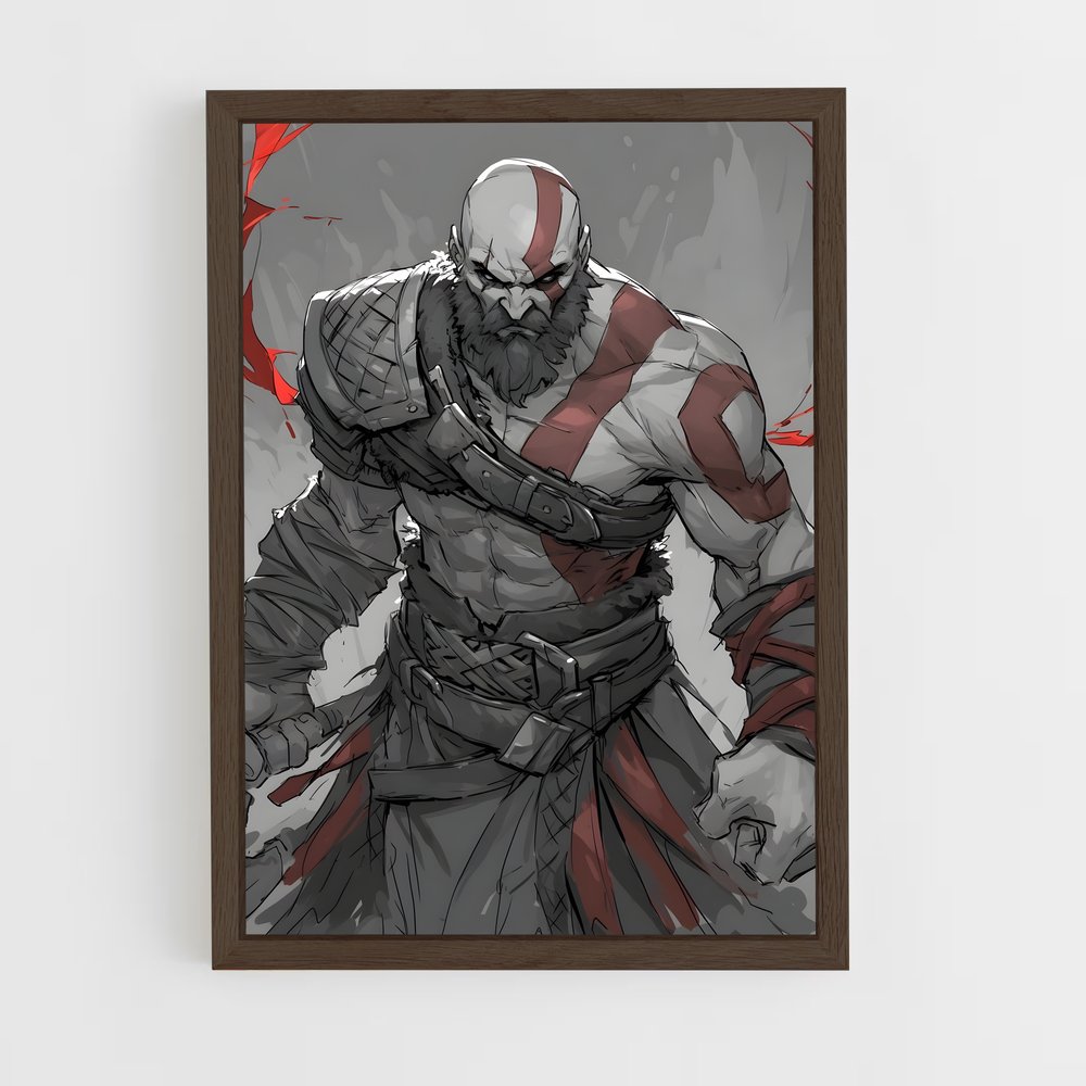 Poster Kratos en Flamme – affiche God of War (vue 5)